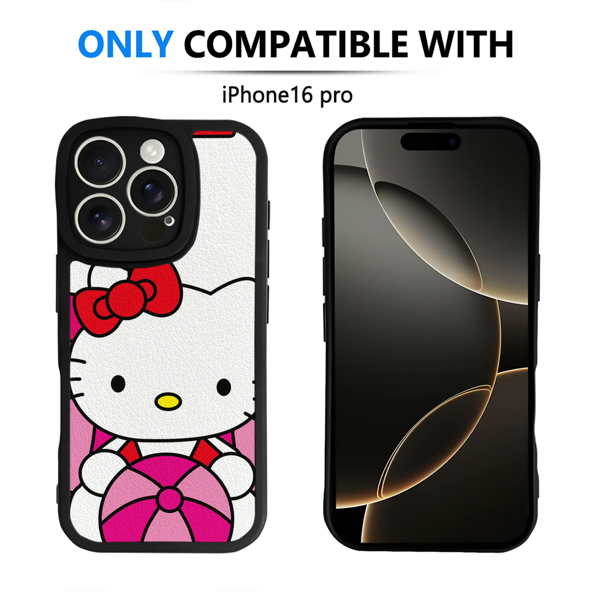 （画像用） Hello Kitty ハローキティ 【iPhone 16シリーズ対応】シリコンスマホケース（レザー調） 材質：シリコン